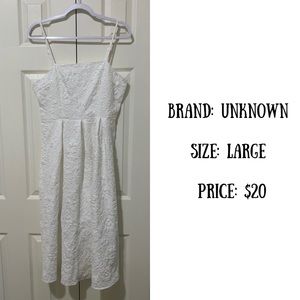 White dress with rose detailing